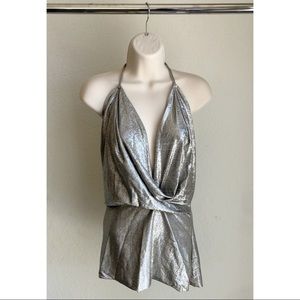 Rick Owens Lillies Metallic Halter Top